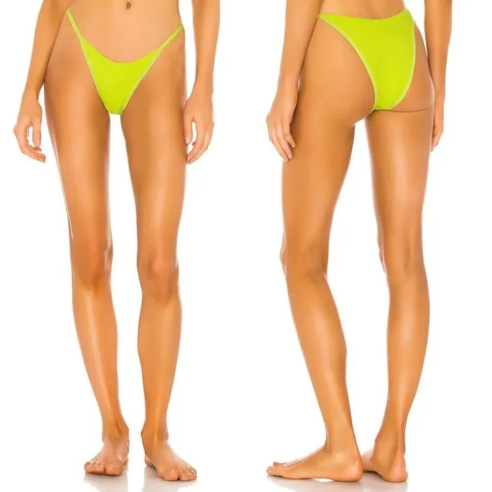 NWT l*space Jay Ribbed Bitsy Bikini Bottom in Green Sz. S